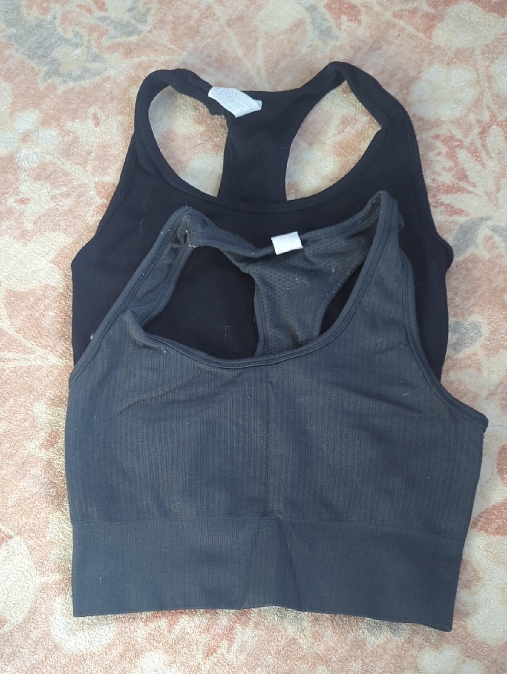 Black Racerback Sports Bras - Pair